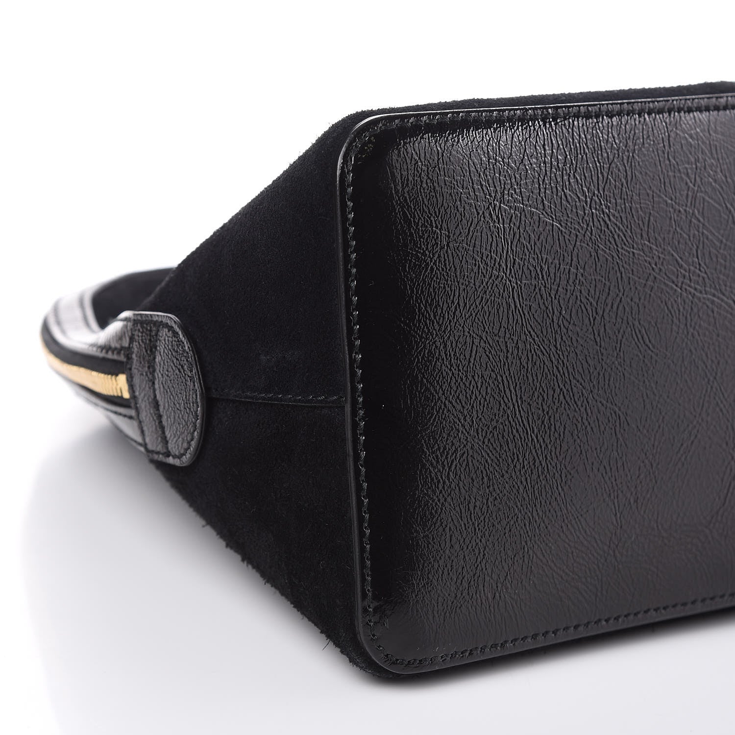 Gucci Suede Patent GG Web Medium Ophidia Top Handle Dome Bag Black 10 of 12