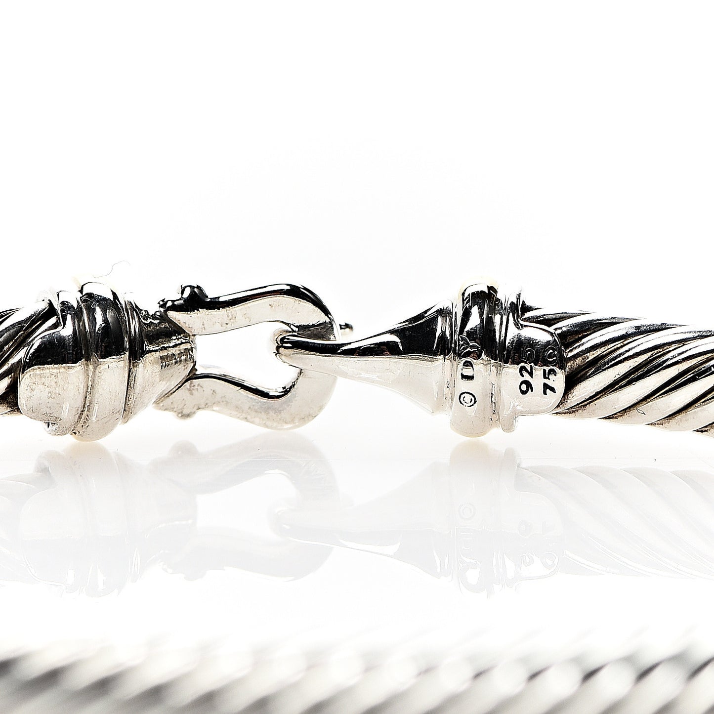 Sterling Silver 18K Yellow Gold 5mm Cable Classic Buckle Bracelet
