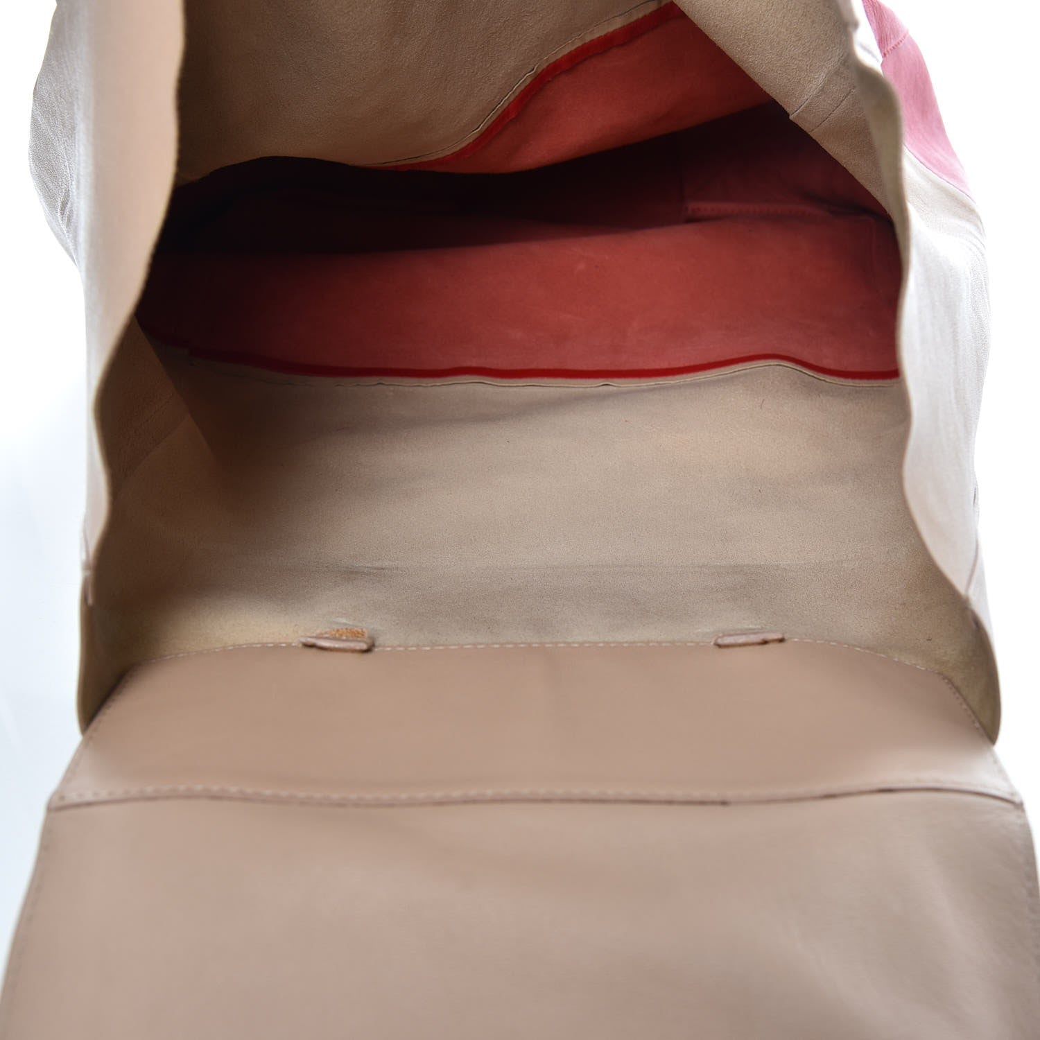 Celine Lambskin Vertical Bi-Cabas Beige Red 14 of 21