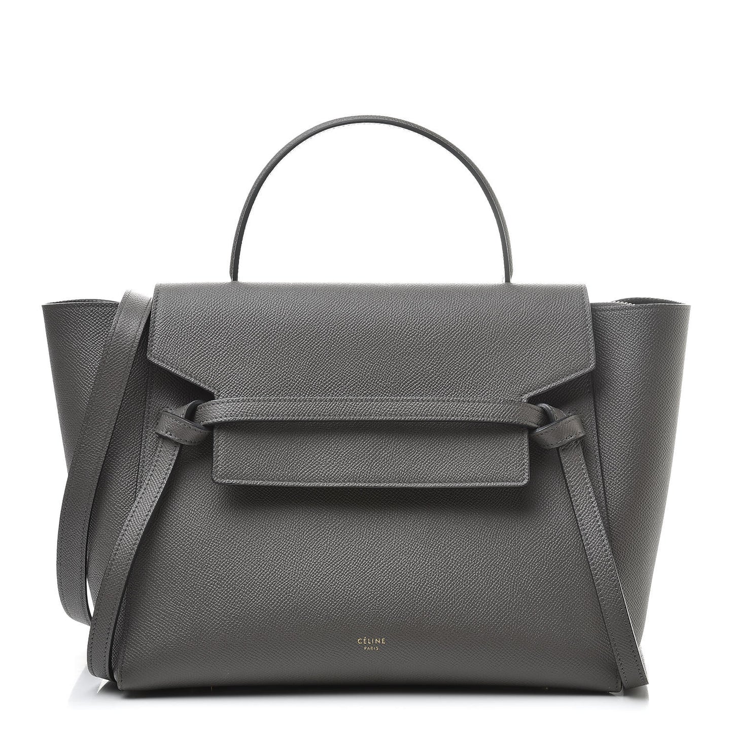 Grained Calfskin Mini Belt Bag Grey