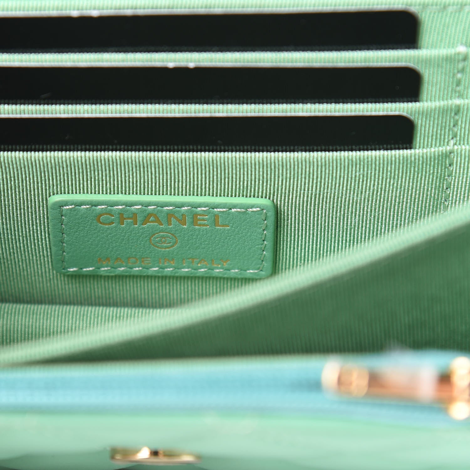 Chanel Lambskin Quilted Mini Wallet On Chain WOC Green 6 of 11
