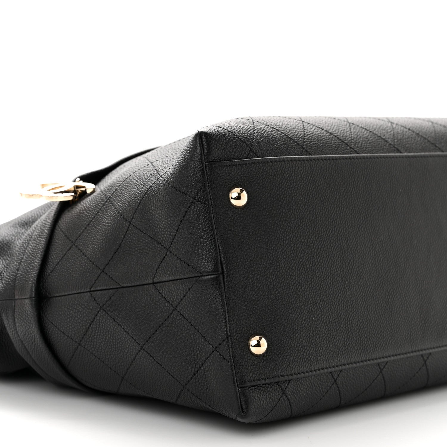 Chanel Crumpled Grained Calfskin Zip and Carry Shopping Tote Black 9 of 10