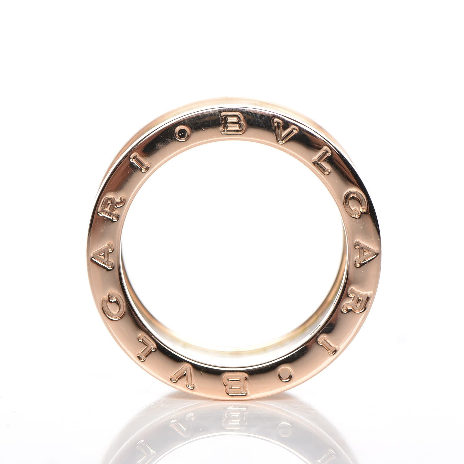 Bulgari 18K Rose Gold White Ceramic B.Zero1 Four-Band Ring 55 7.25 4 of 6