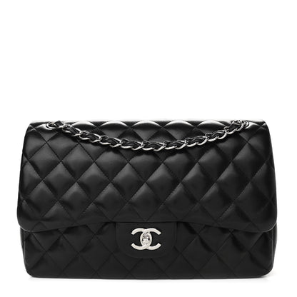 Chanel Lambskin Quilted Jumbo Double Flap Black 1 of 10