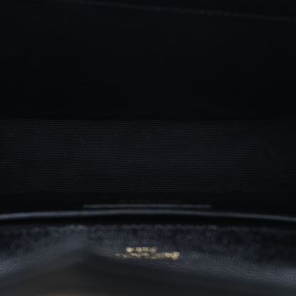 Saint Laurent Grain De Poudre Matelasse Chevron Medium Monogram Satchel Black 5 of 9