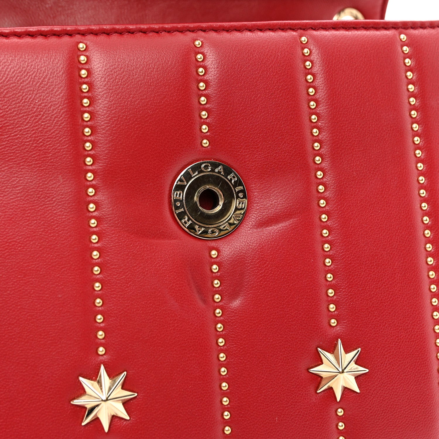 Bulgari Calfskin Star Studded Serpenti Forever Crossbody Bag Red 10 of 10