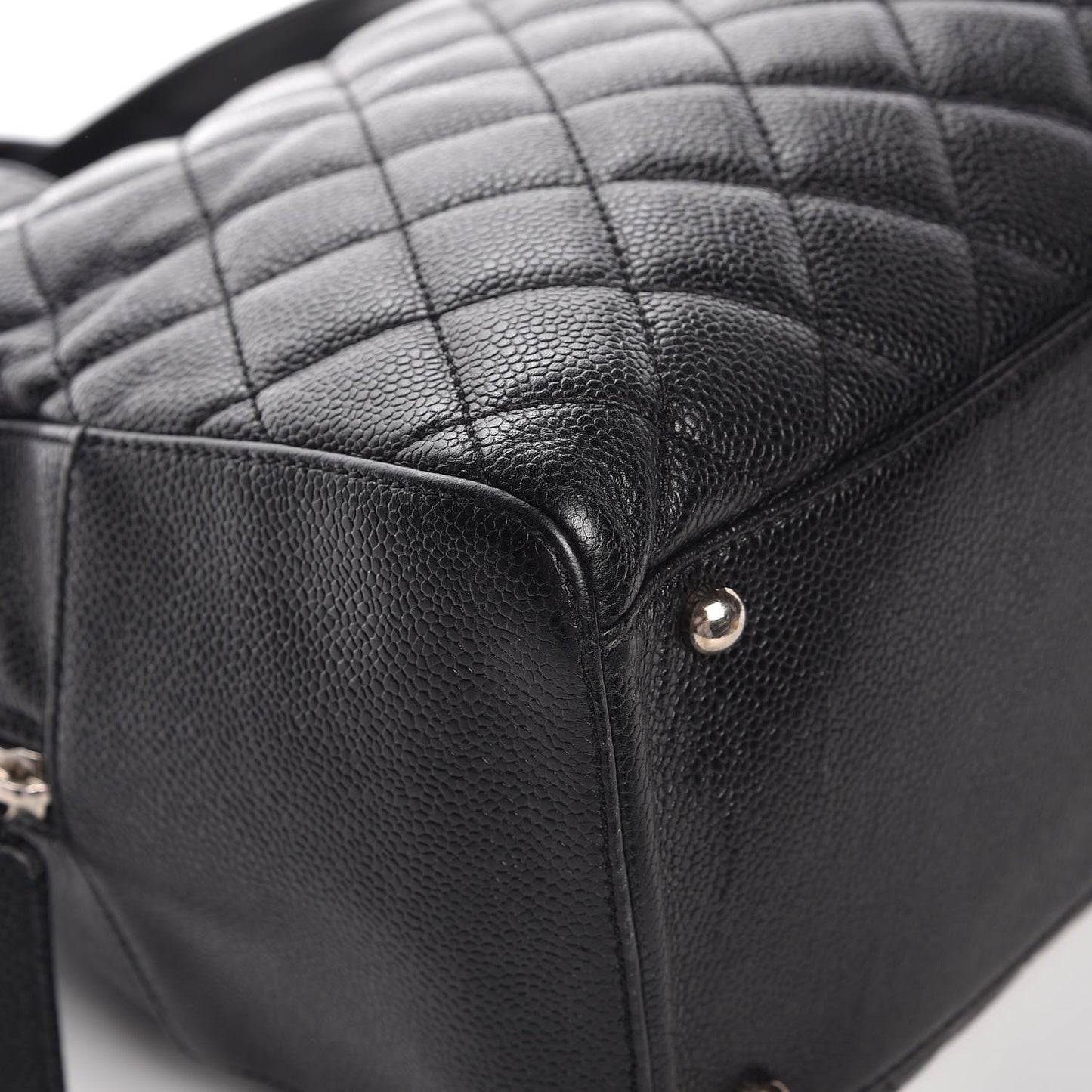 Caviar Quilted Bowler Black