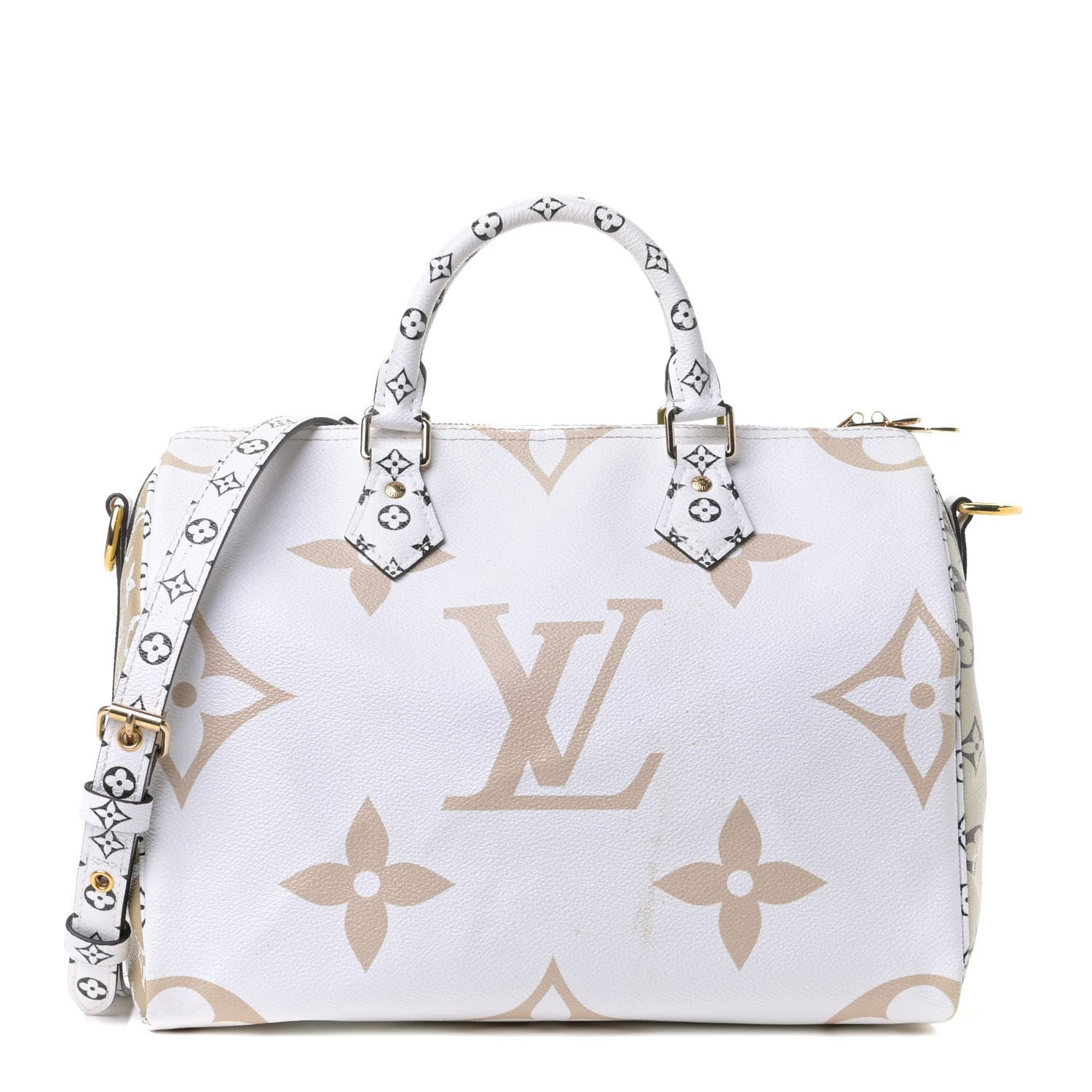 Louis Vuitton Monogram Giant Speedy Bandouliere 30 Kaki Beige 1 of 5