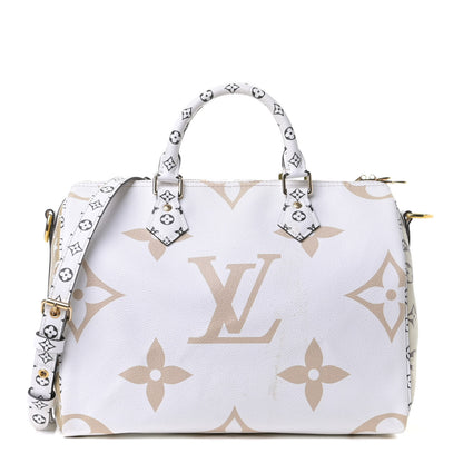 Louis Vuitton Monogram Giant Speedy Bandouliere 30 Kaki Beige 1 of 5