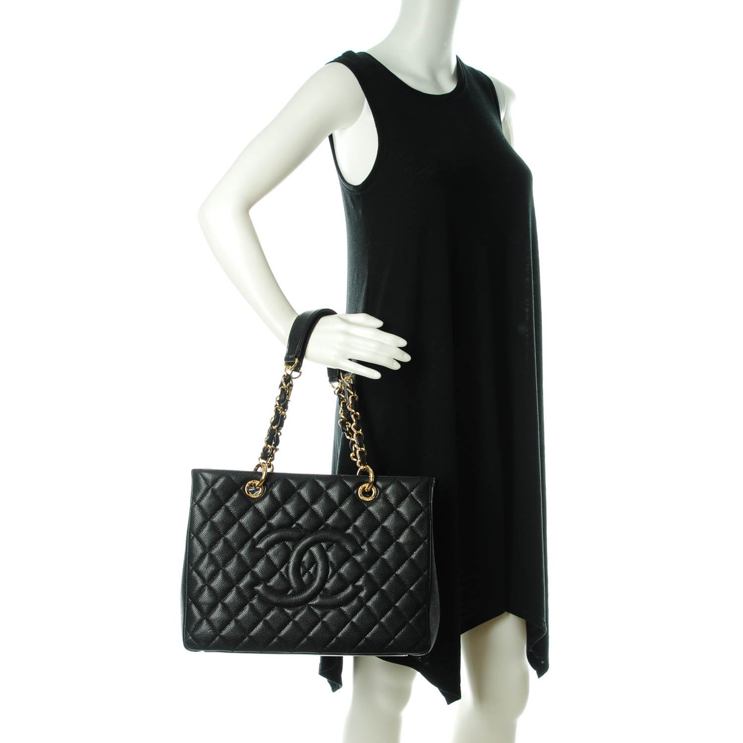 Chanel Caviar Quilted Grand Shopping Tote GST Black 2 of 7