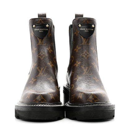 Louis Vuitton Patent Monogram LV Beaubourg Ankle Boots 36 Black 2 of 9