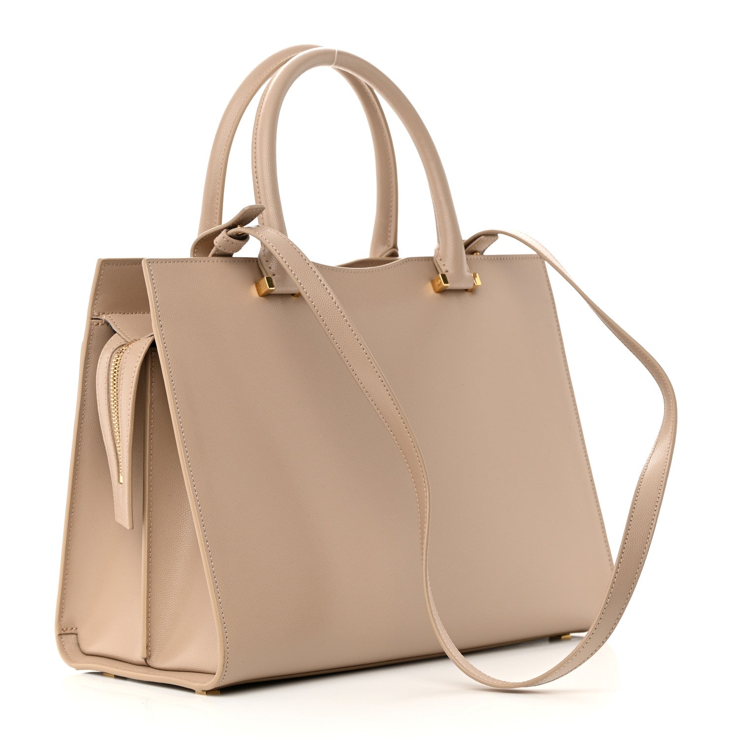 Saint Laurent Grain De Poudre Medium Uptown Tote Dark Beige 2 of 13