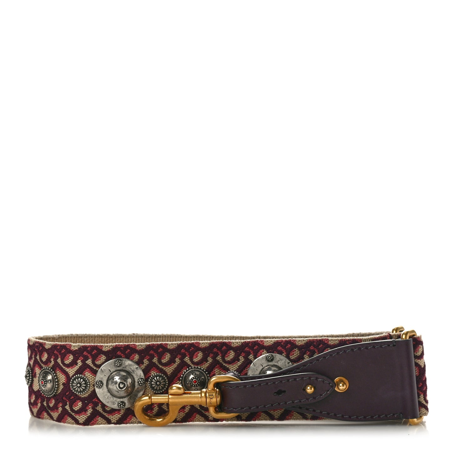 Oblique Studded Shoulder Strap Burgundy