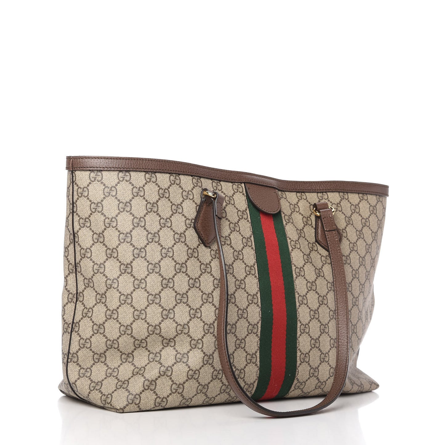 GG Supreme Monogram Medium Ophidia Shopping Tote Brown