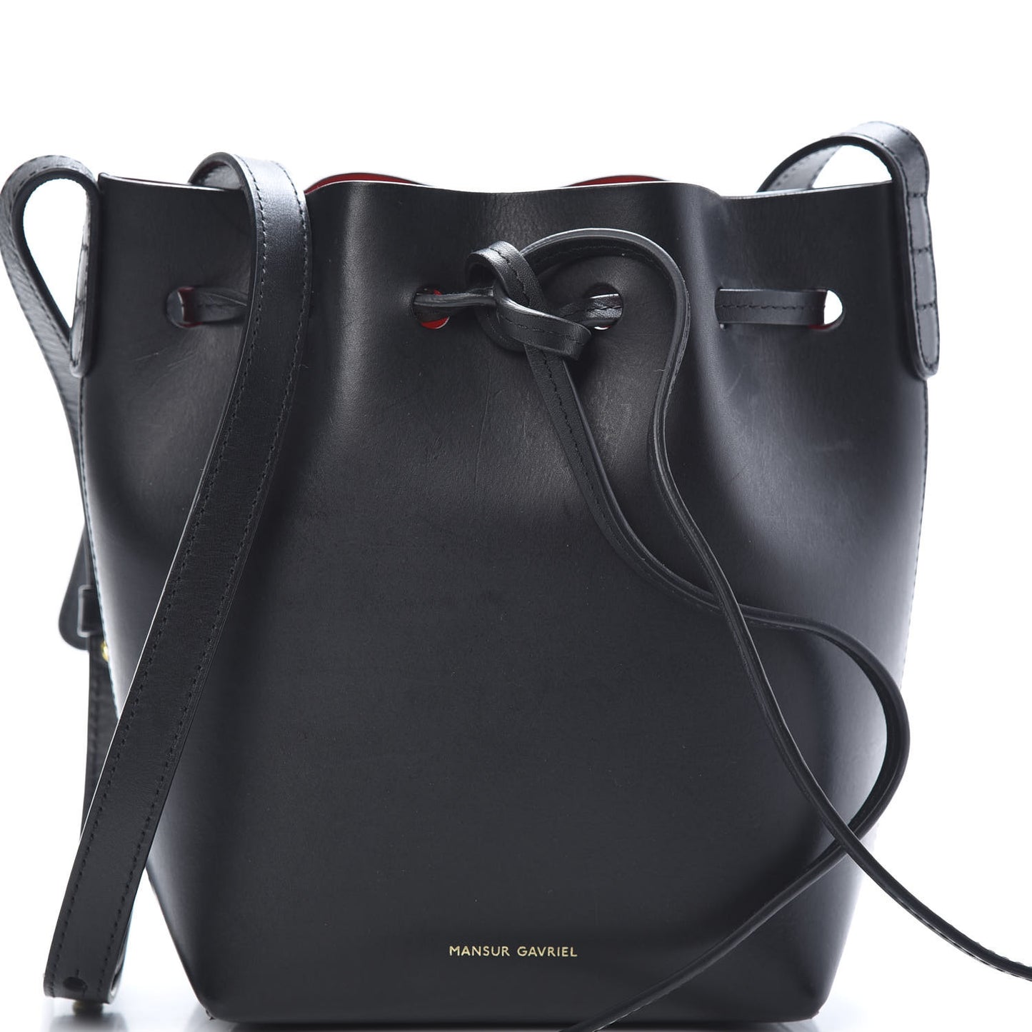Calfskin Mini Bucket Bag Black Flamma