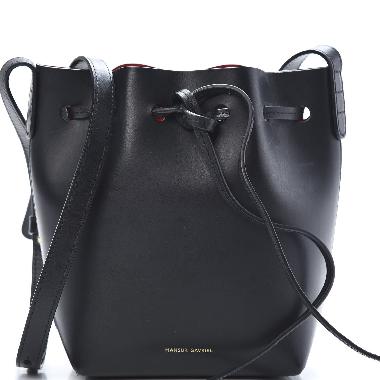 Mansur Gavriel Calfskin Mini Bucket Bag Black Flamma 8 of 10