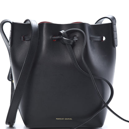 Mansur Gavriel Calfskin Mini Bucket Bag Black Flamma 8 of 10