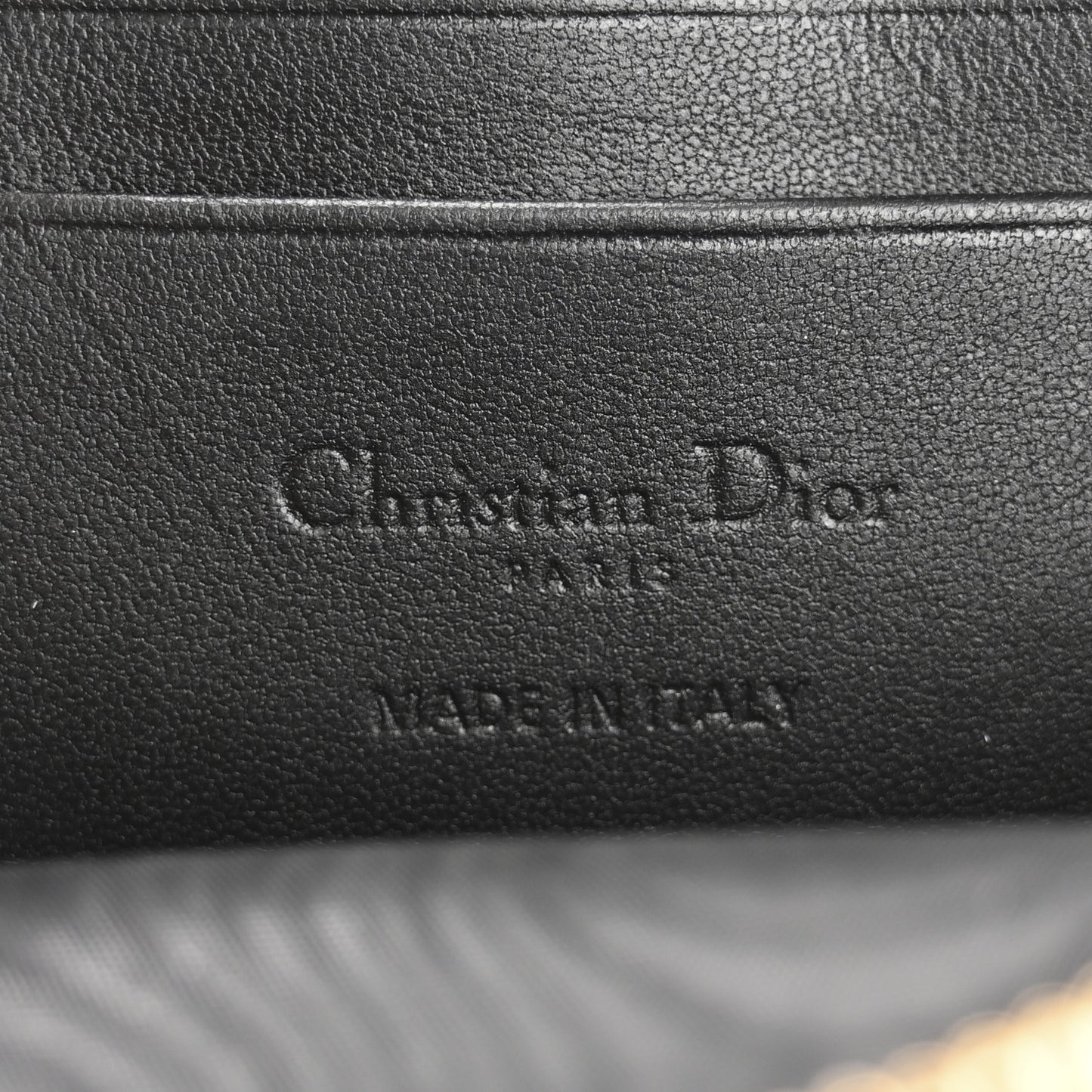 Lambskin Cannage Lady Dior Phone Holder Black