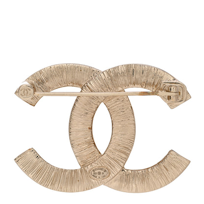 Chanel Resin Crystal CC Brooch Gold 3 of 5