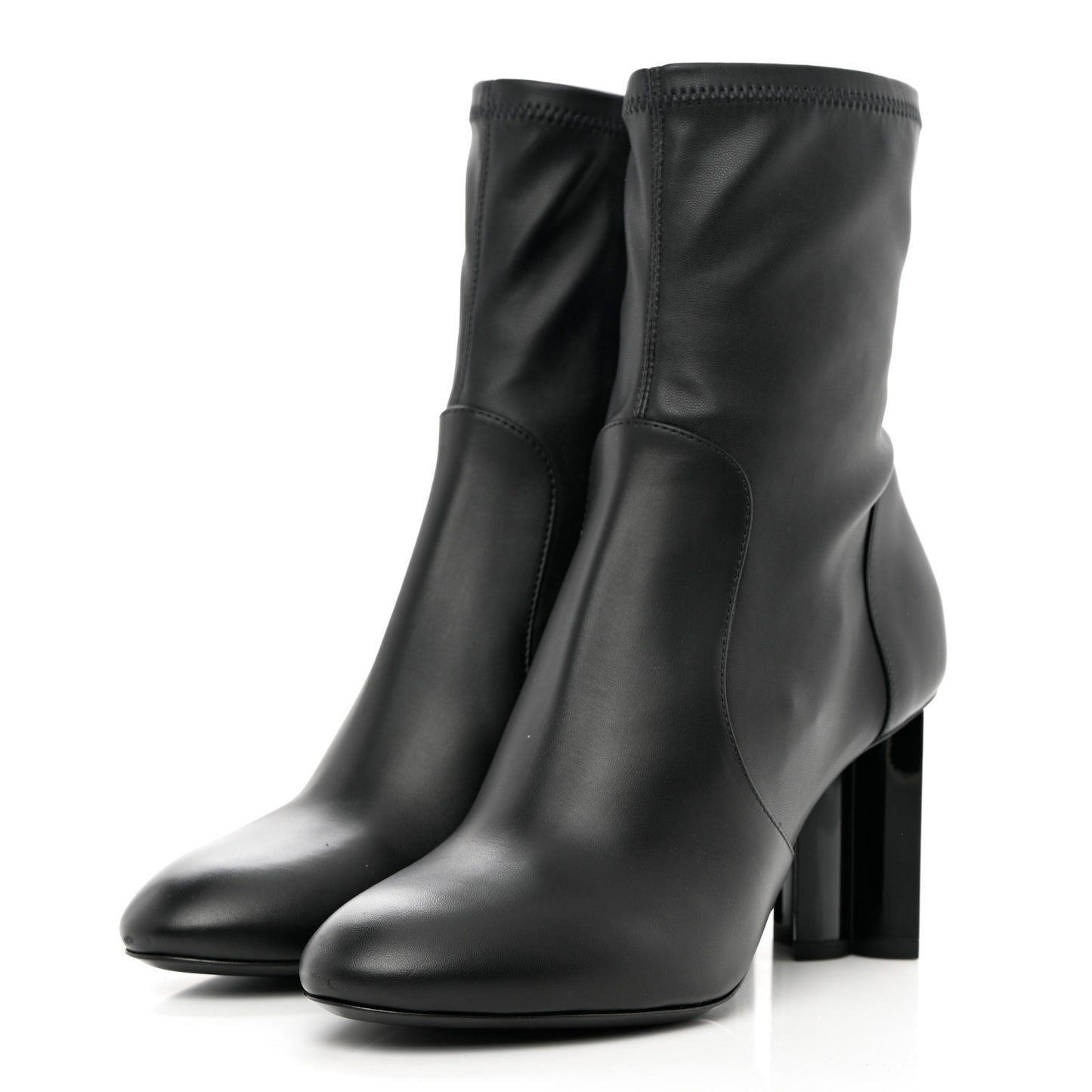 Calfskin Silhouette Ankle Boots 38 Black