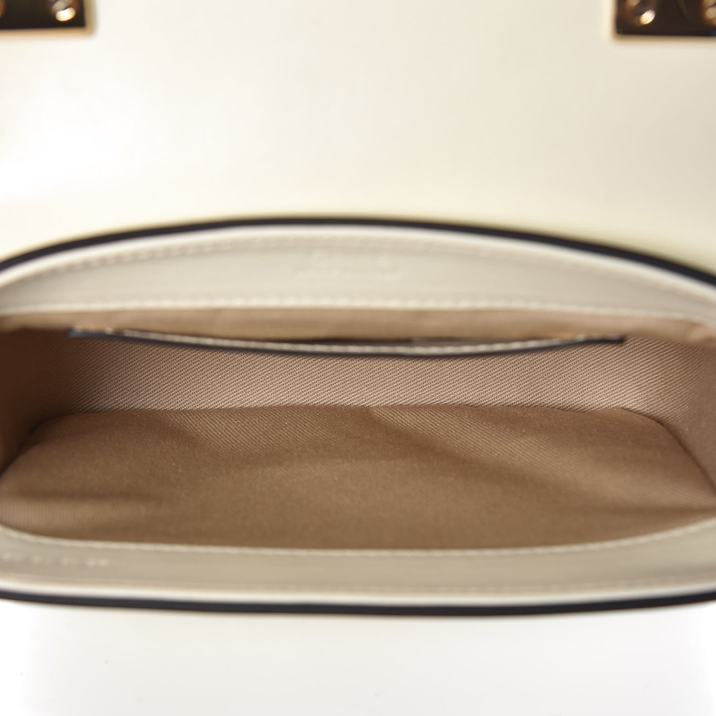 Calfskin Crocodile Embossed Mini C Bag White Beige
