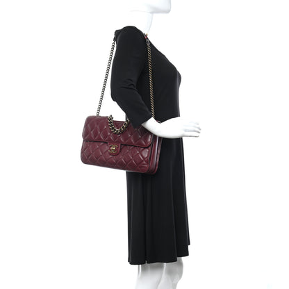 Chanel Calfskin Quilted Large Perfect Edge Flap Burgundy Burgundy 3 of 15