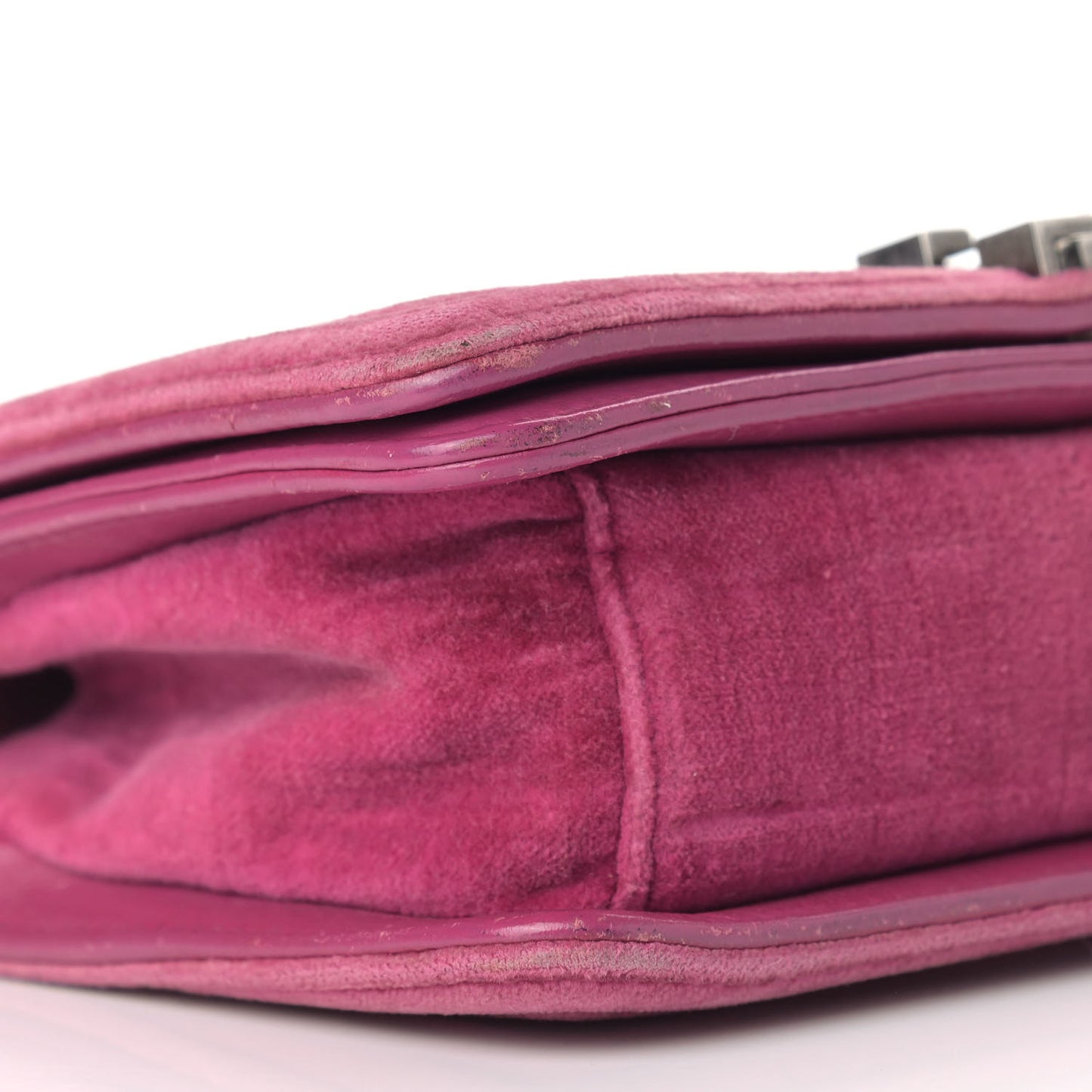 Velvet Quilted Small Boy Flap Pink