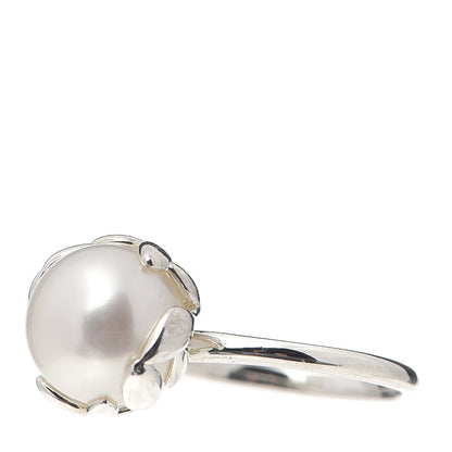 Tiffany Sterling Silver Freshwater Pearl Paloma Picasso Olive Leaf Ring 50 5.5 3 of 6