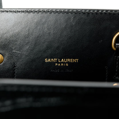 Saint Laurent Calfskin Crocodile Embossed Baby Sac De Jour Black 6 of 12