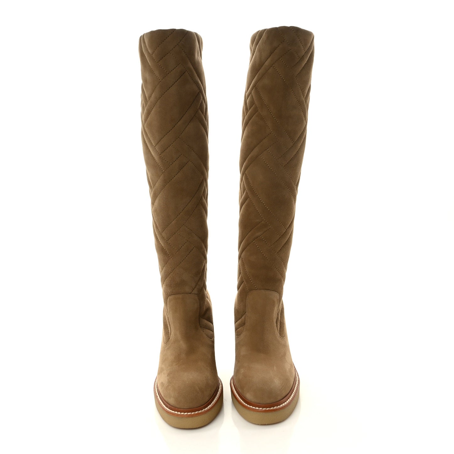 Suede Goatskin Quilted Fjord Boots 36.5 Beige Gobi