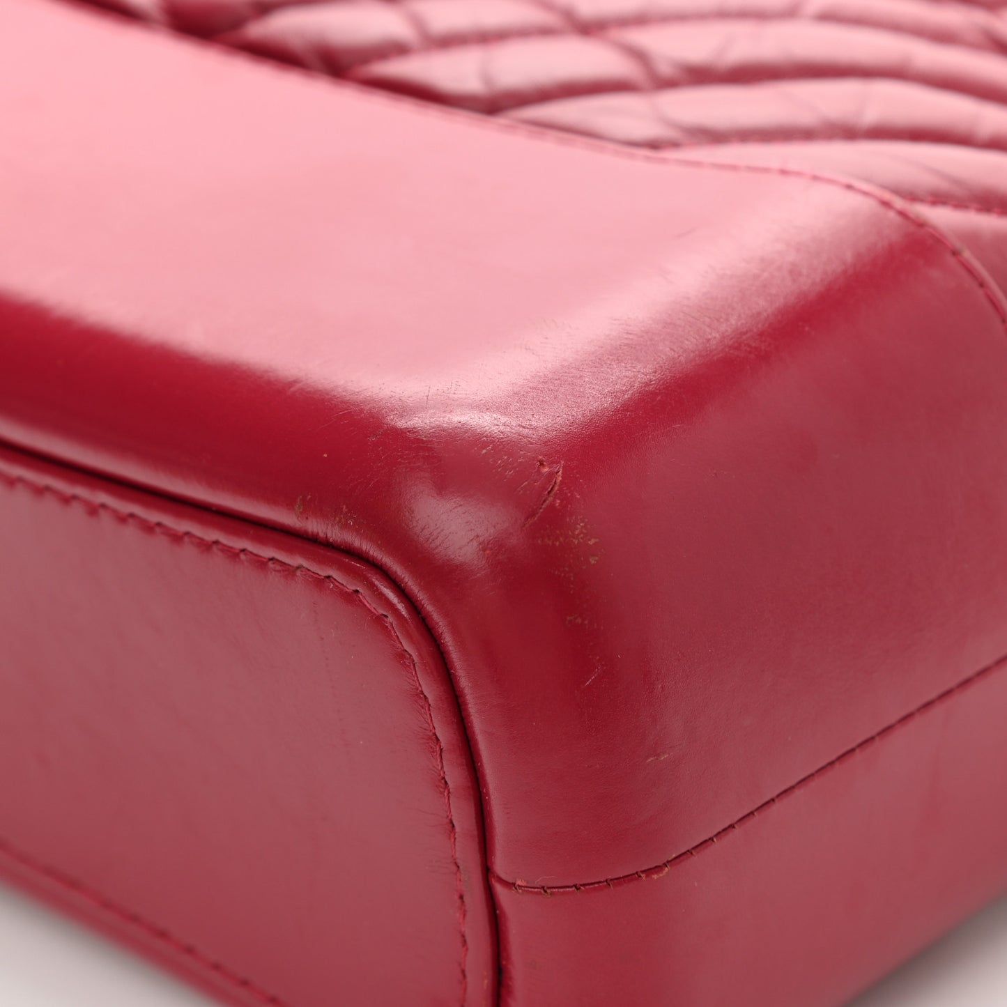 Aged Calfskin Chevron Quilted Medium Gabrielle Hobo Dark Fuchsia