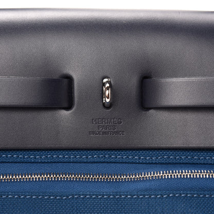 Hermes Military Toile Vache Hunter Herbag Zip PM 31 Deep Blue Indigo 8 of 10