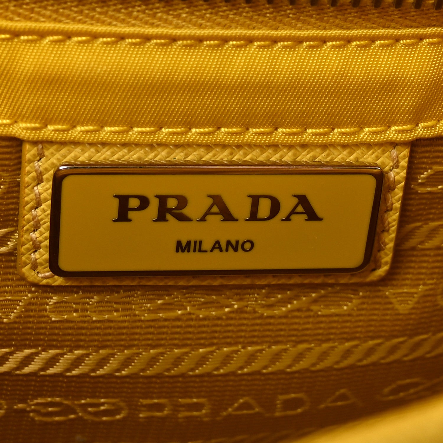 Prada Tessuto Nylon Saffiano Pocket Double Snap Buckle Messenger Shoulder Bag Giallo 6 of 9