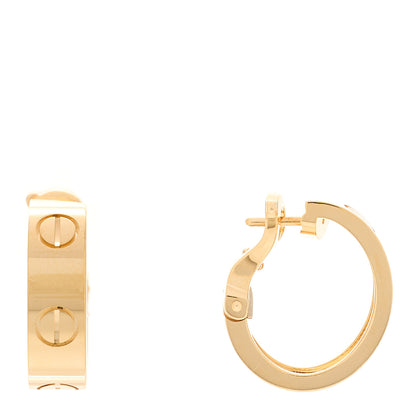 Cartier 18K Yellow Gold 5.5mm LOVE French Clip Hoop Earrings 1 of 5