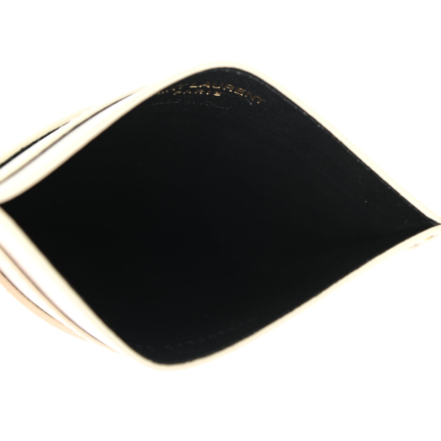 Calfskin Tiny Cassandre Credit Card Case Blanc Vintage