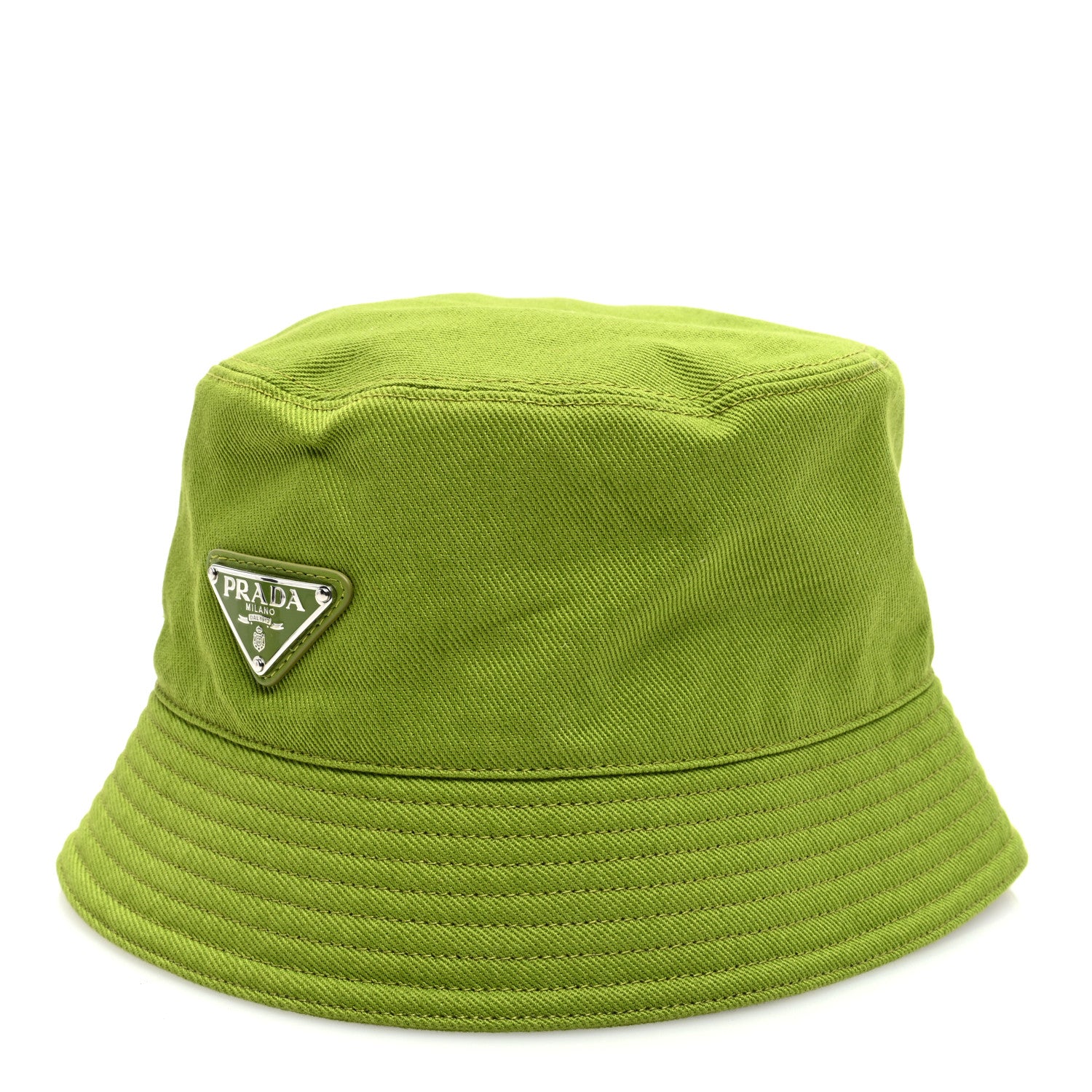 Prada Drill Nylon Metal Triangle Logo Mens Bucket Hat M Drill 1 of 9