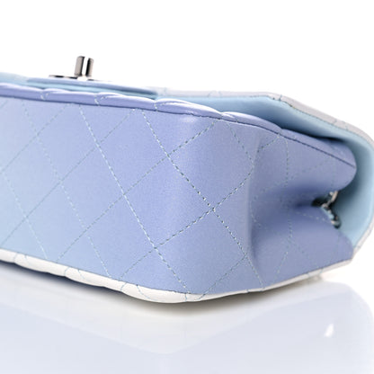 Chanel Perforated Lambskin Quilted Mini Rectangular Flap Light Blue Light Purple White 9 of 10