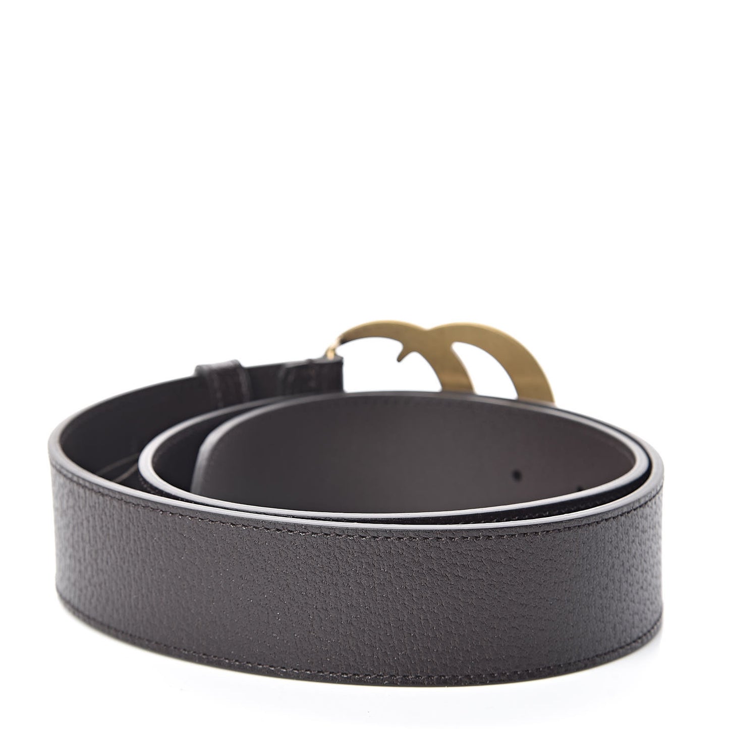Textured Dollar Calfskin Double G 40mm Belt 85 34 Dark Cocoa