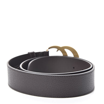 Gucci Textured Dollar Calfskin Double G 40mm Belt 85 34 Dark Cocoa 3 of 6