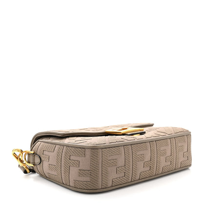 Fendi Canvas Vitello King FF Embroidered Baguette Nuvola 4 of 11