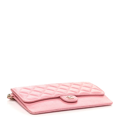 Chanel Iridescent Caviar Quilted Classic Pouch With Handle Rose Pink 4 of 8
