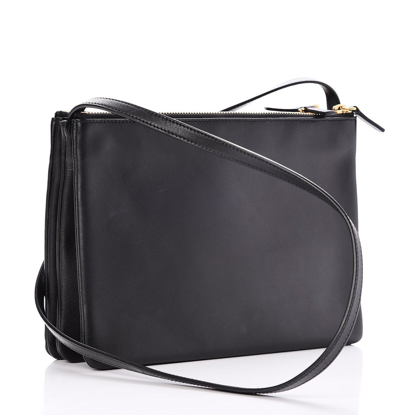 Lambskin Large Trio Crossbody Bag Black