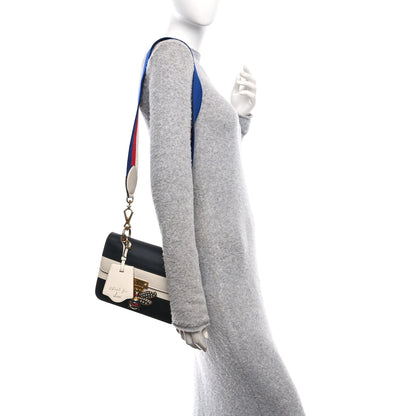 Gucci Calfskin Sylvie Web Queen Margaret Shoulder Bag Mystic White Black 2 of 10
