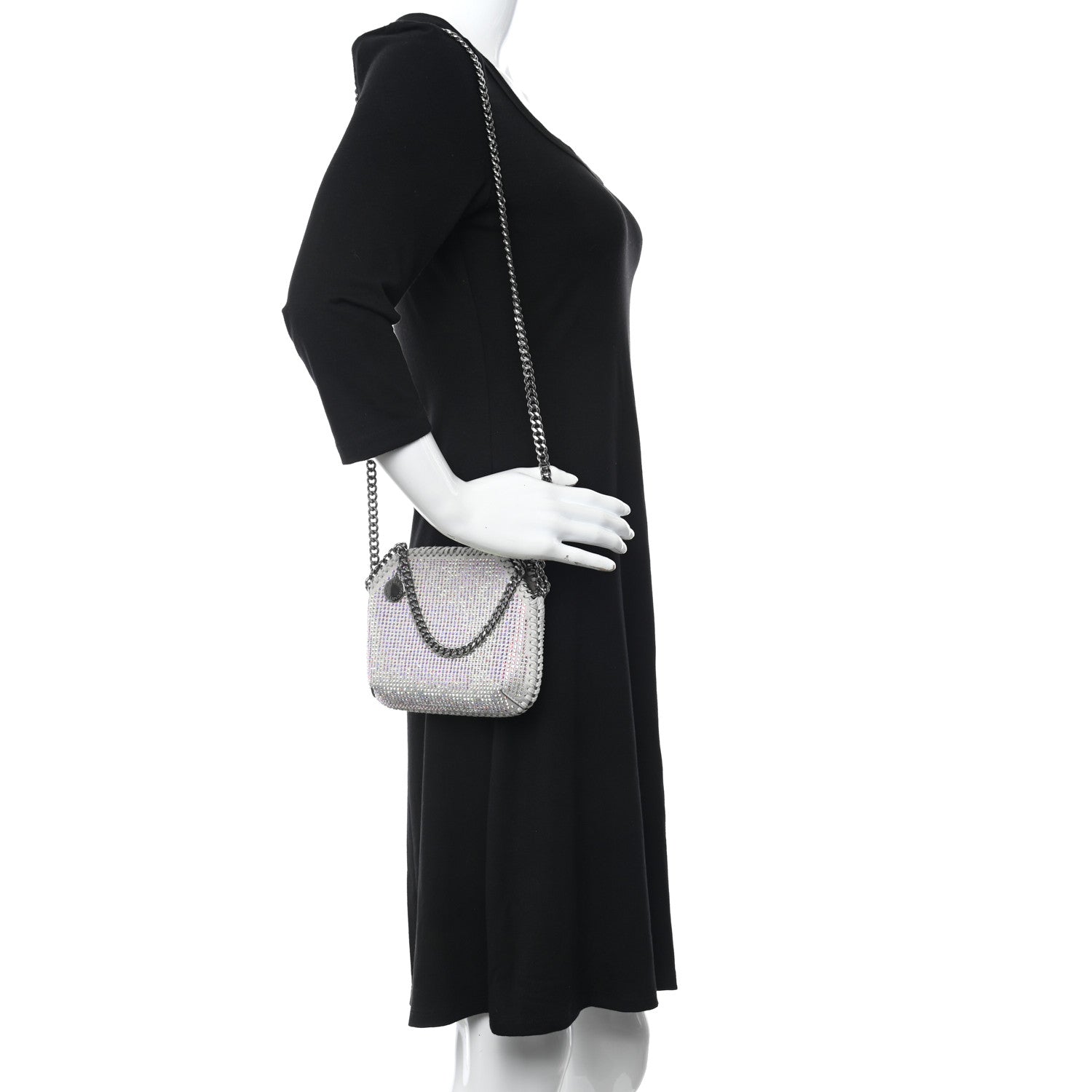 Stella McCartney Crystal Mini Allover Hotfix Shoulder Bag Iridescent 2 of 8