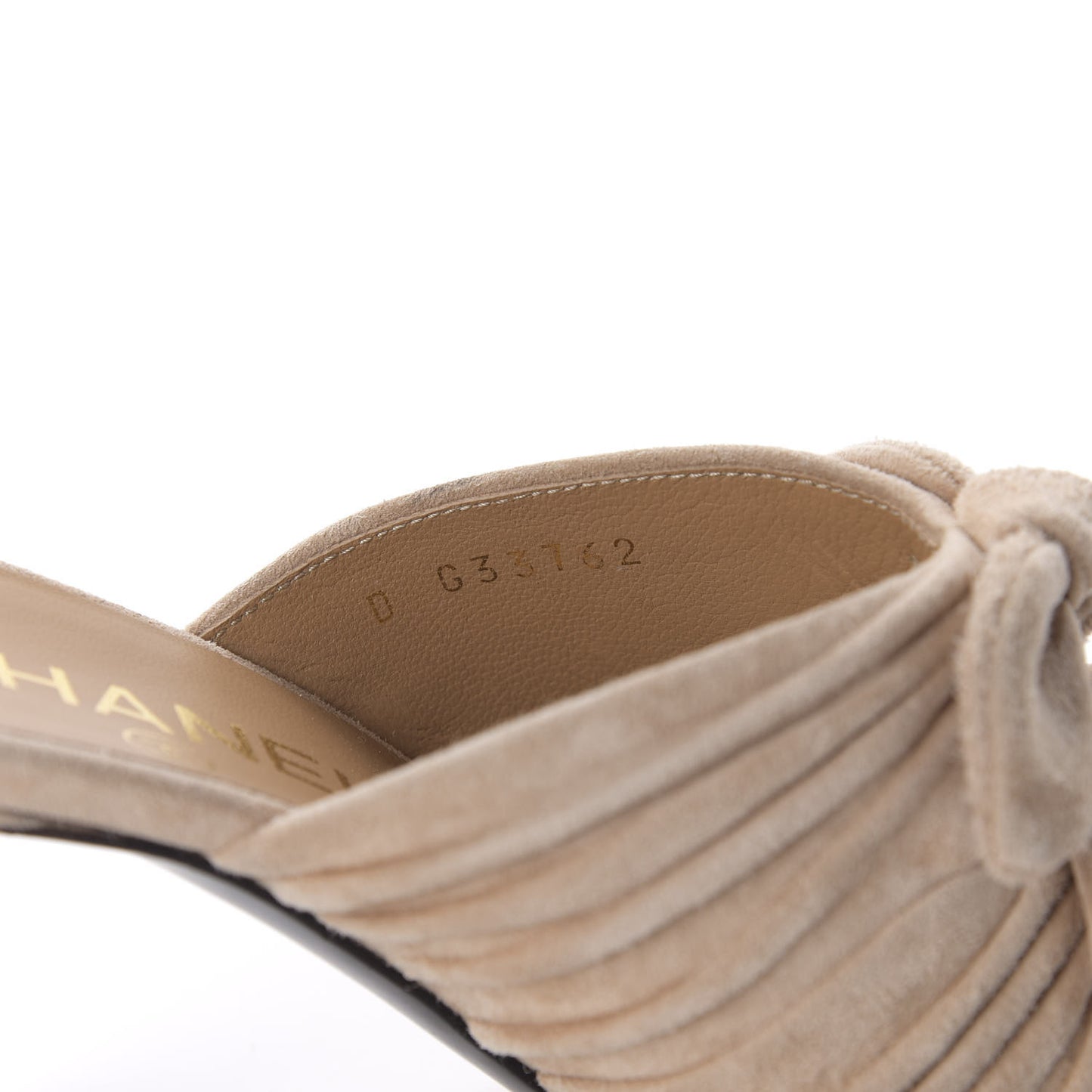 Suede Calfskin Bows Mule 35.5 Beige