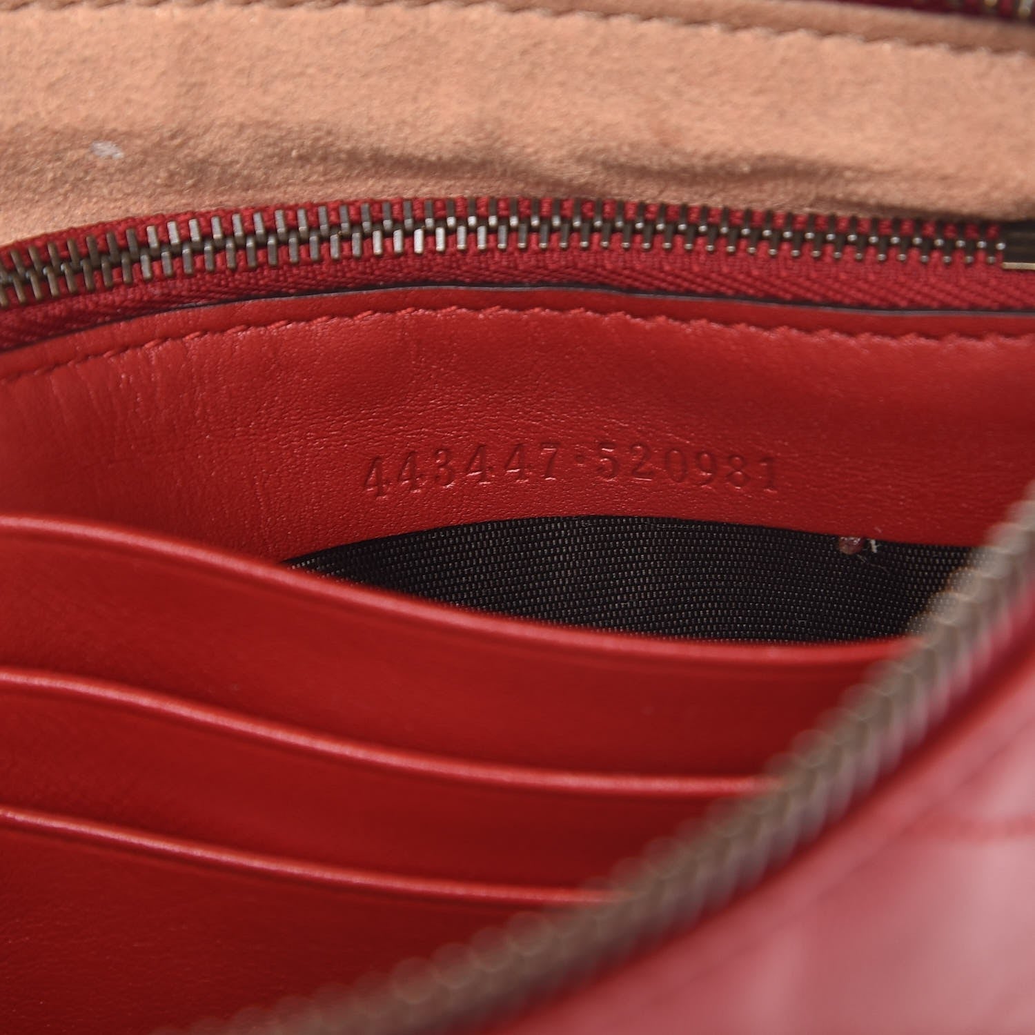 Gucci Calfskin Matelasse Mini GG Marmont Chain Bag Hibiscus Red 7 of 8