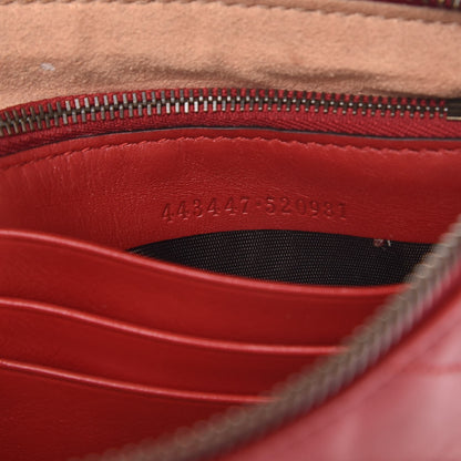 Gucci Calfskin Matelasse Mini GG Marmont Chain Bag Hibiscus Red 7 of 8