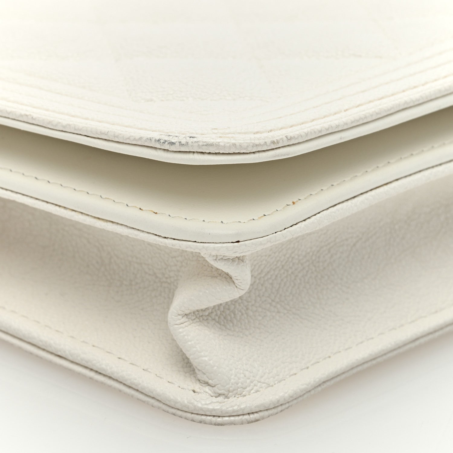 Chanel Caviar Quilted Boy Wallet On Chain WOC White 10 of 13