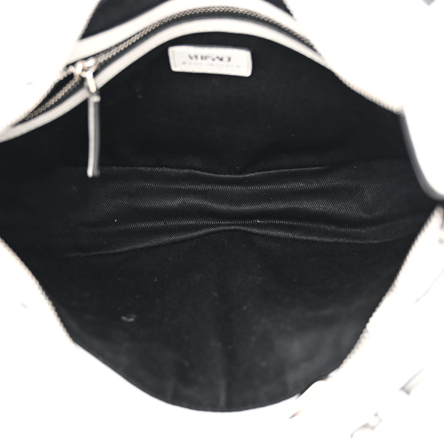 Versace Calfskin Studded Small Repeat Zip Hobo White 5 of 16