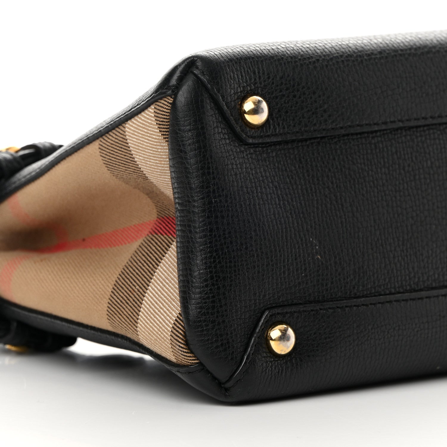 Burberry Derby Calfskin House Check Baby Banner Tote Black 10 of 19